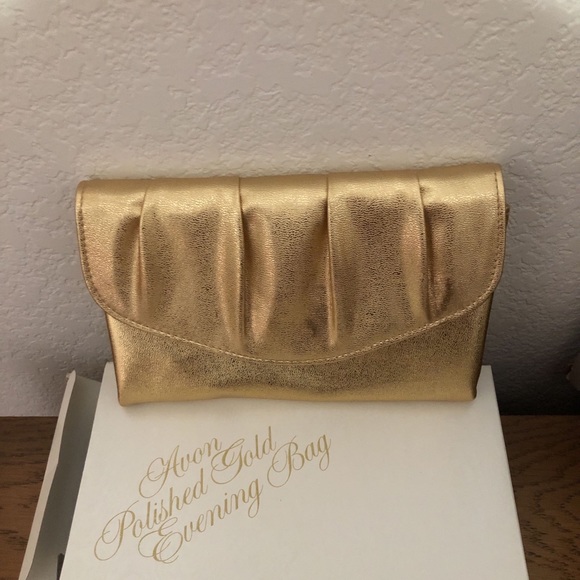 Vintage Avon Polished Gold Evening Bag IOB - Picture 1 of 12